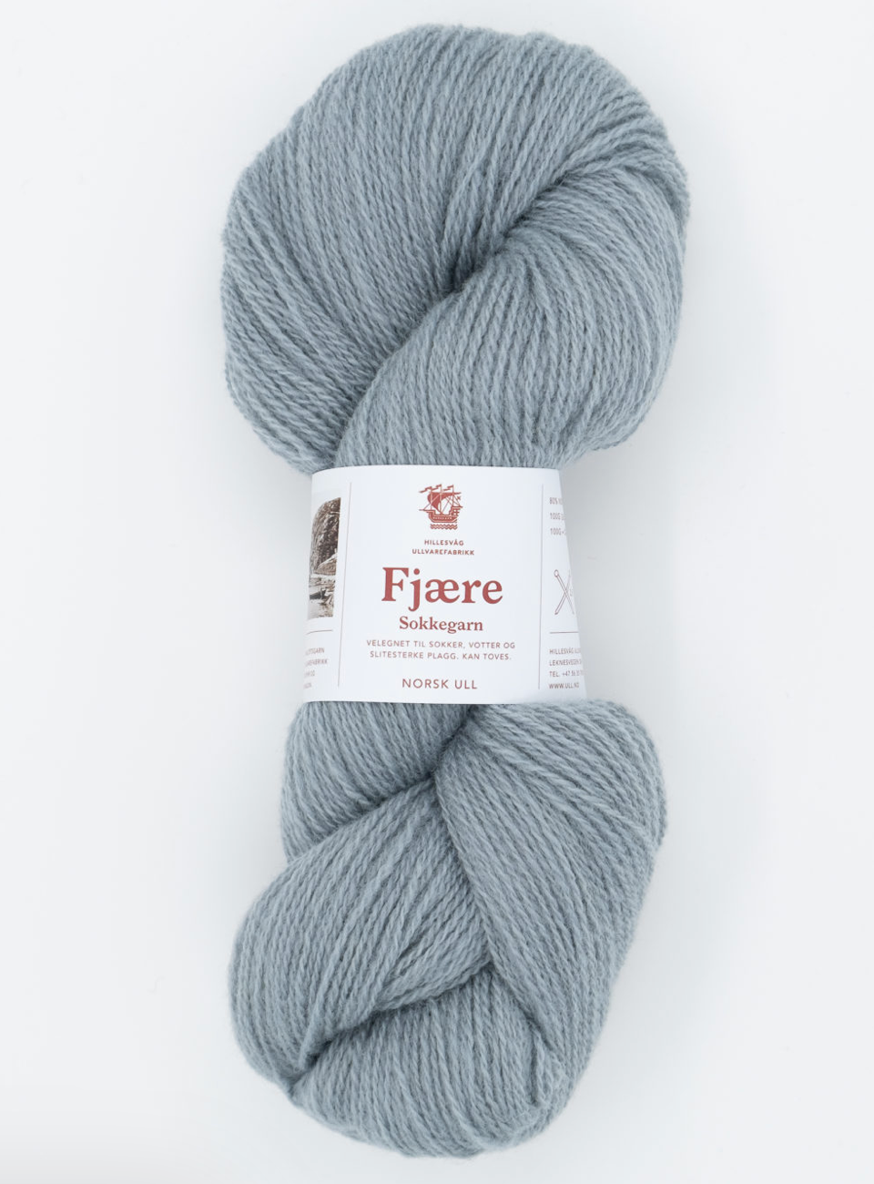 Fjære sokkegarn - 553 Støvet gråblå