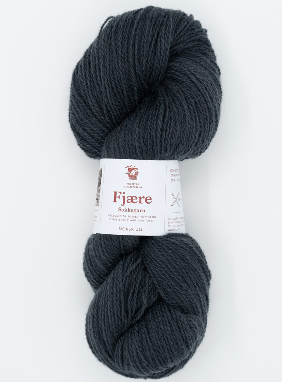 Fjære sokkegarn - 554 Antrasitt