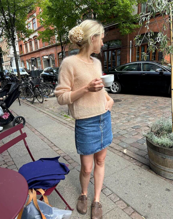 Cumulus bluse O-neck i dobbel-tråd Angel - garnpakke