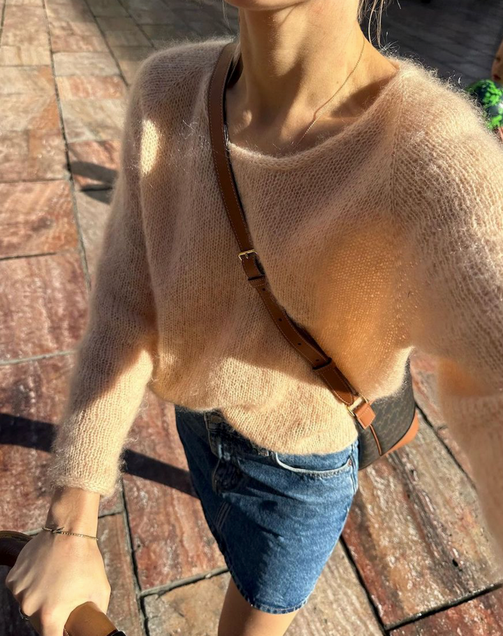 Cumulus bluse O-neck i dobbel-tråd Angel - garnpakke