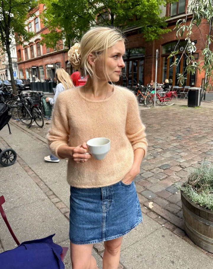 Cumulus bluse O-neck i dobbel-tråd Angel - garnpakke