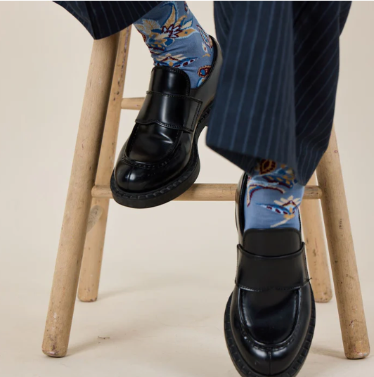 Paisley Socks, Blue